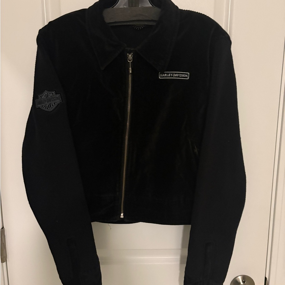 Harley-Davidson Women's Black velveteen and cotton Jacket